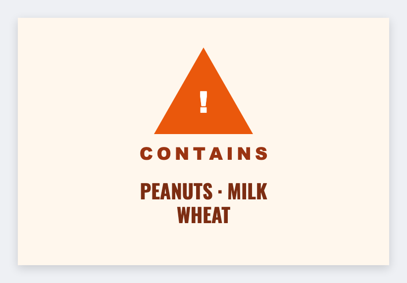 Allergen alert sample from the free label maker