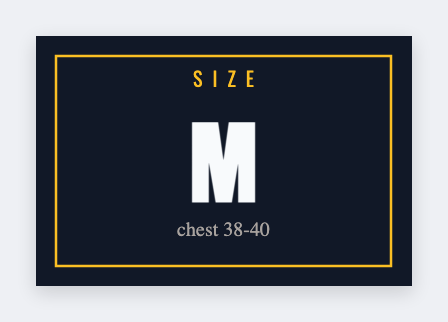 Apparel size sample from the free label maker