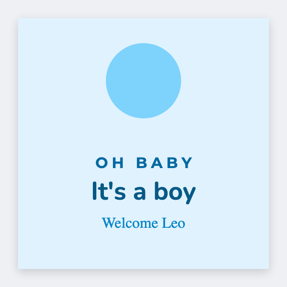 Baby shower sample from the free label maker