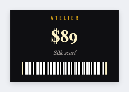 Boutique price sample from the free label maker