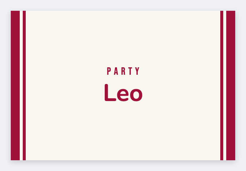 Candy stripe party card