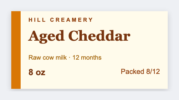 Cheese wedge sample from the free label maker