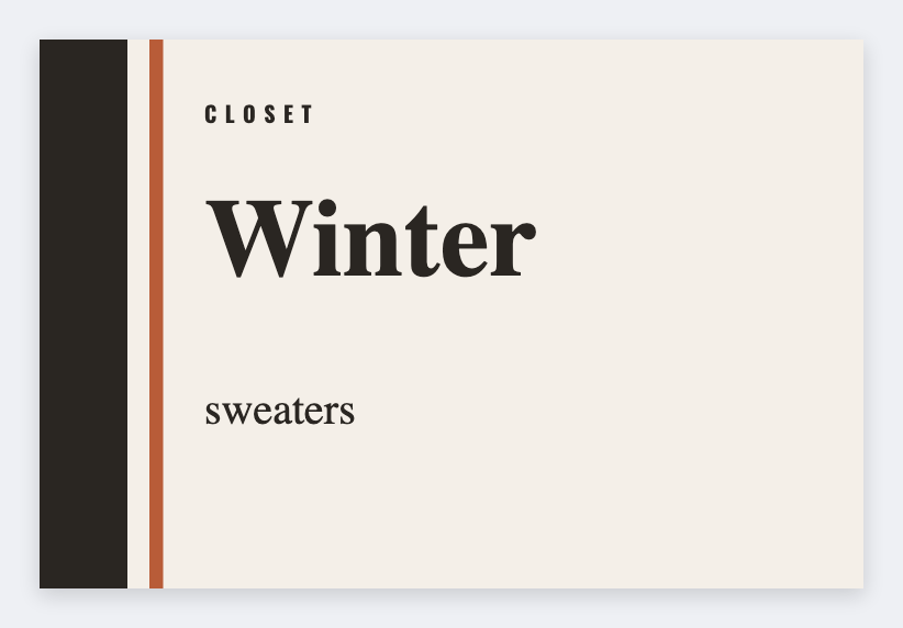 Closet bin label