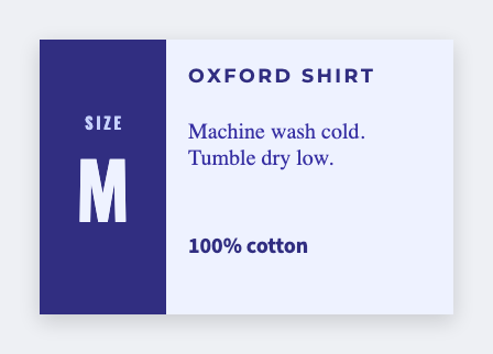 Clothing care sample from the free label maker