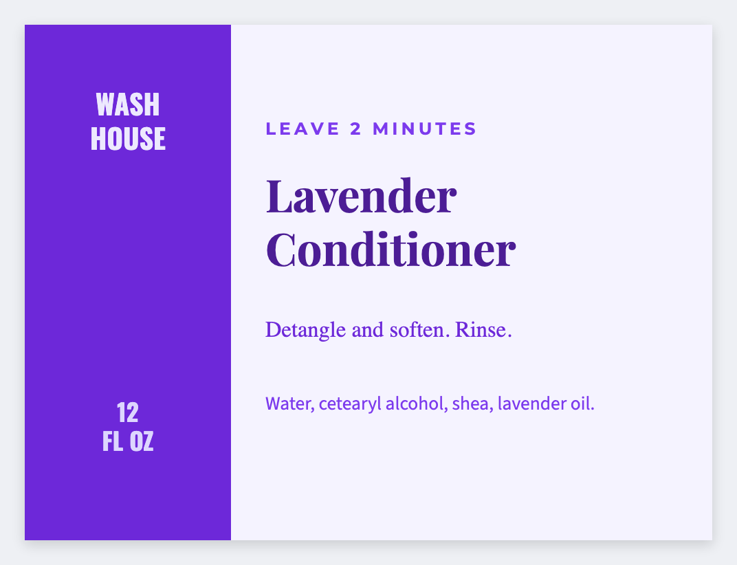 Conditioner bottle sample from the free label maker
