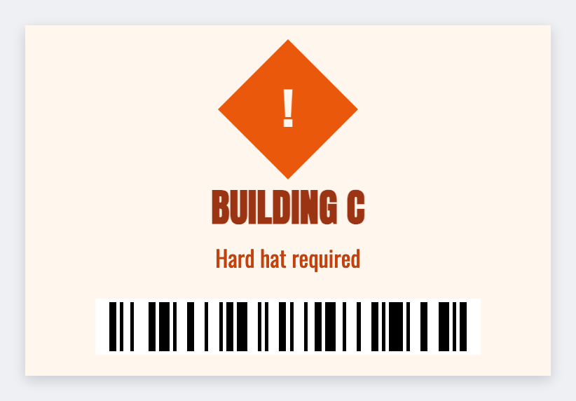 Job site sample from the free label maker