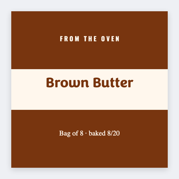 Cookie bag label
