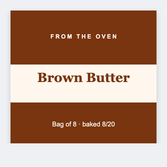 cookie bag sample from the free label maker