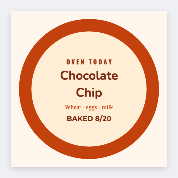 Cookie label sample from the free label maker