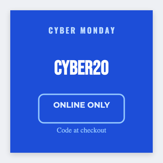Cyber Monday sample from the free label maker