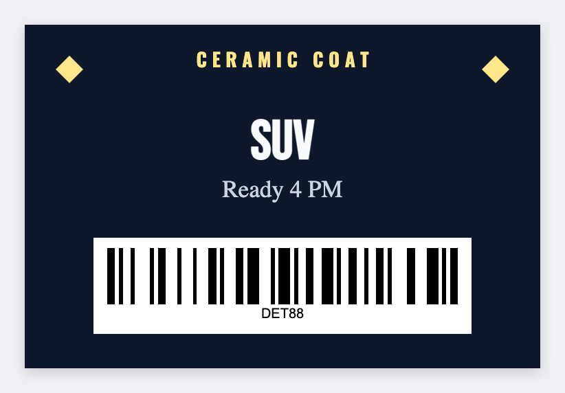 Auto detailing sample from the free label maker