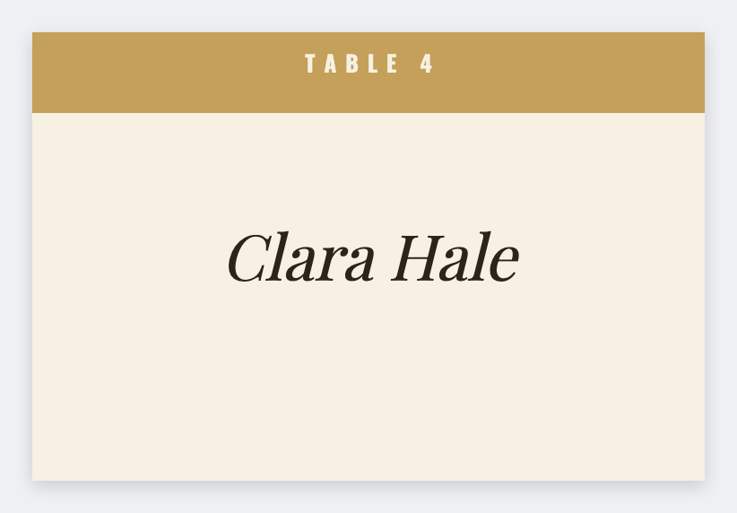 Dinner place card