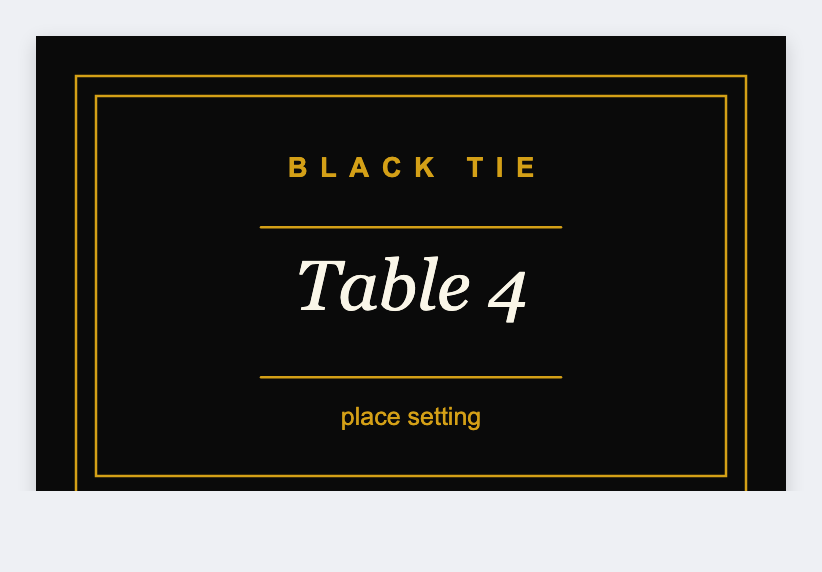 elegant gold sample from the free label maker
