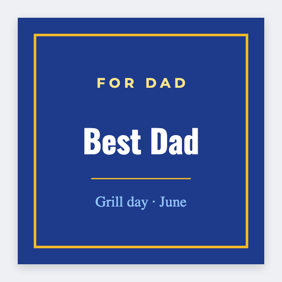 Father's Day sample from the free label maker