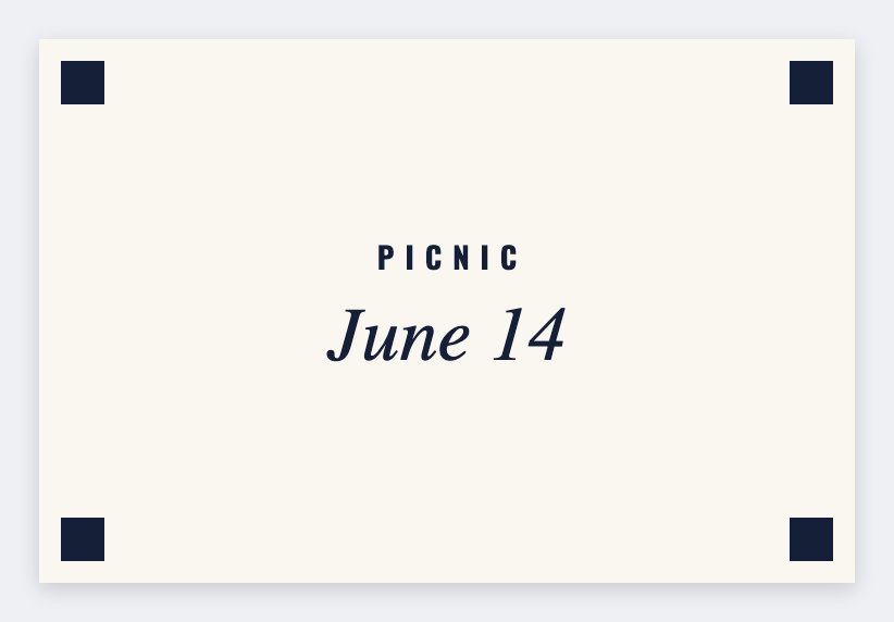 Gingham picnic card