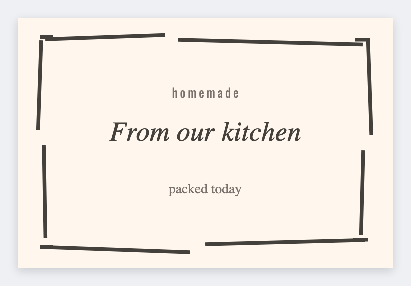 Hand-drawn frame label