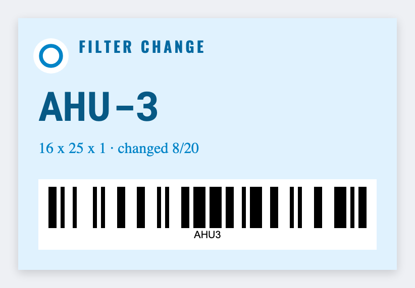 HVAC tag sample from the free label maker