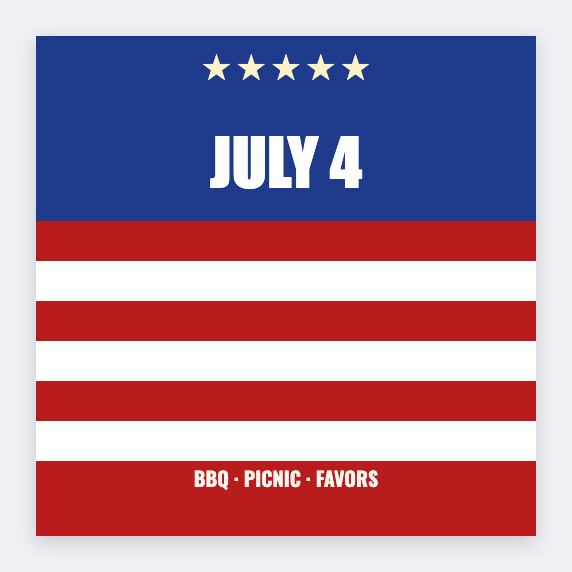4th of July sample from the free label maker