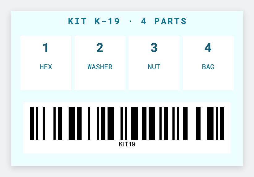 Kitting sample from the free label maker