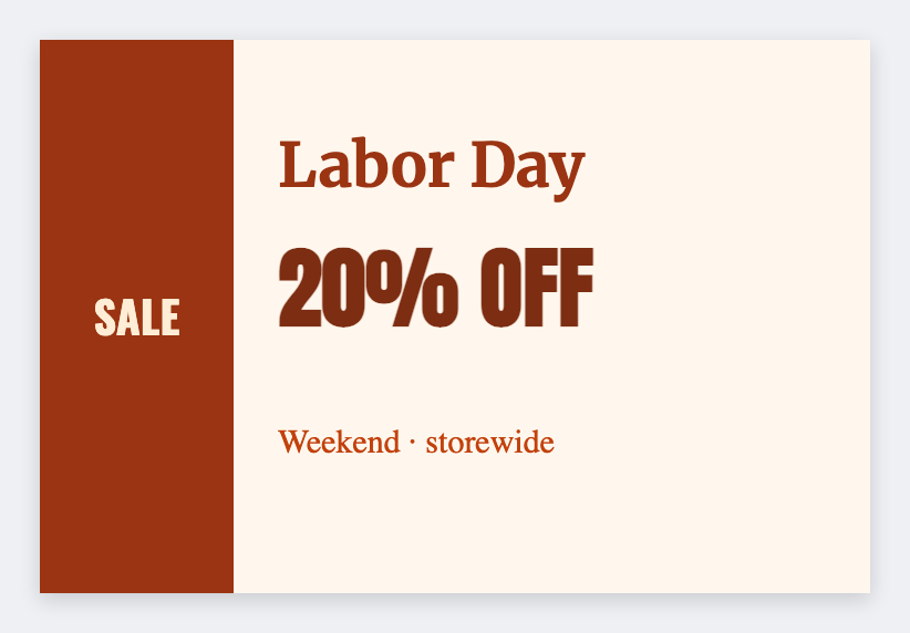 Labor Day sample from the free label maker