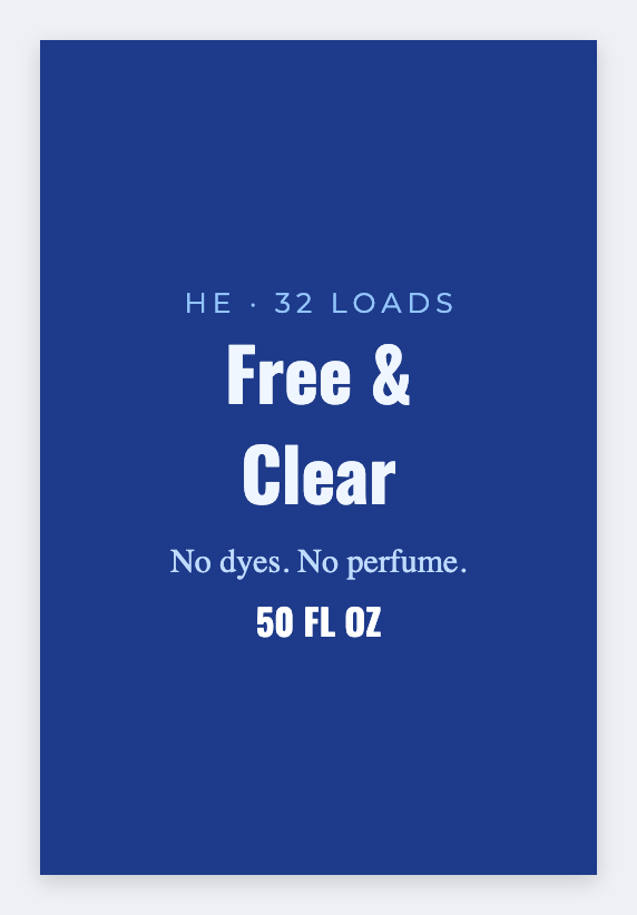 Laundry detergent sample from the free label maker