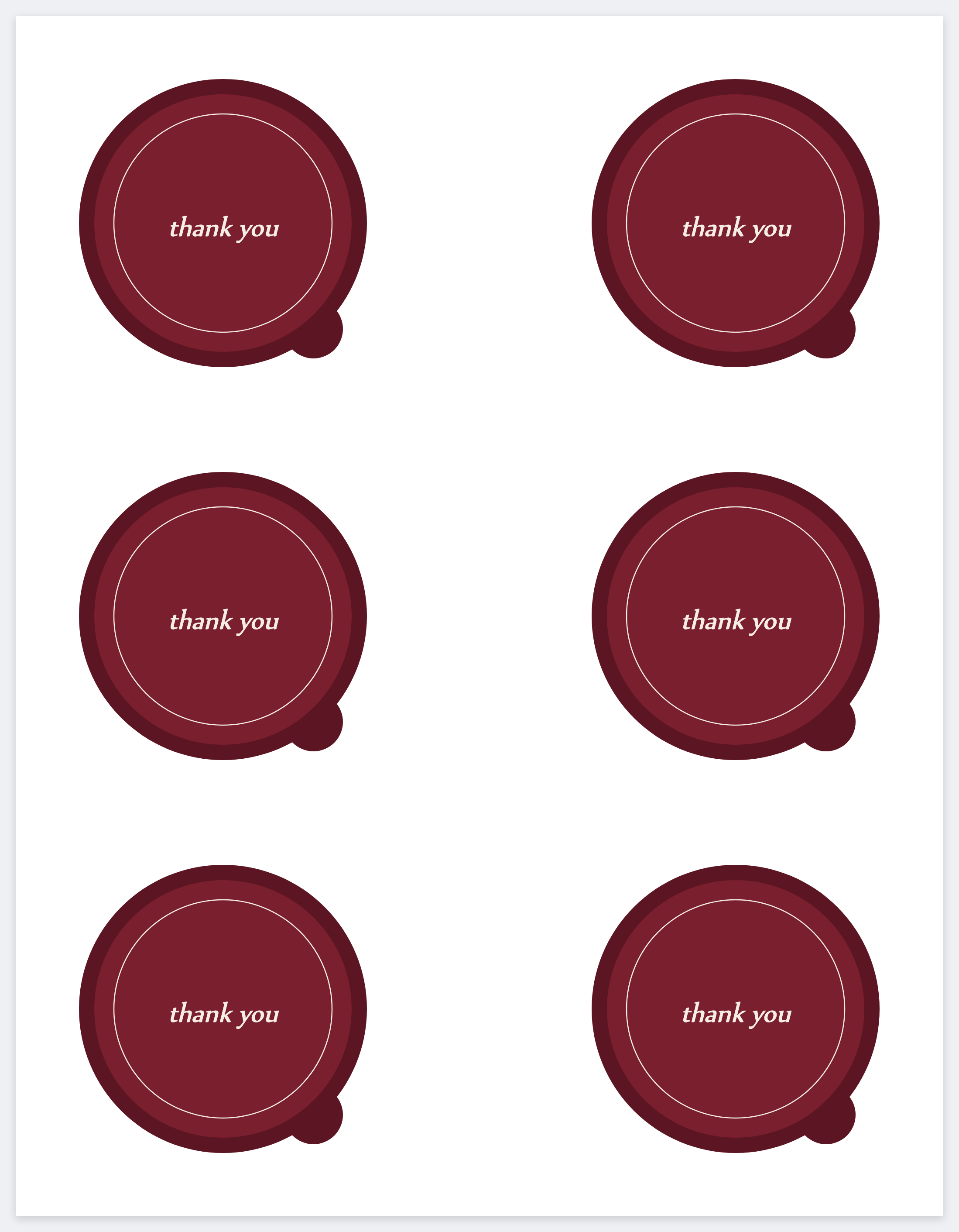 Six wax seals on a letter page