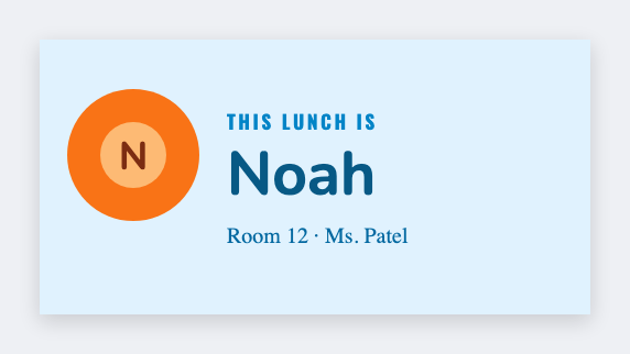 Lunch box sample from the free label maker