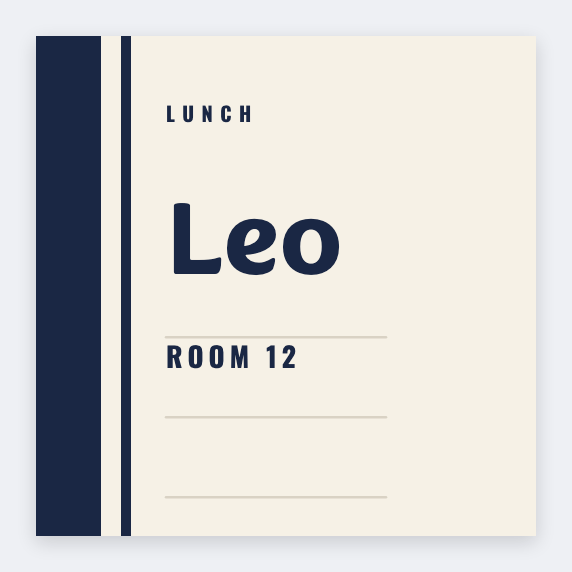 Lunch box name label