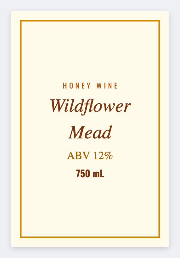 Mead sample from the free label maker