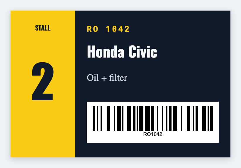 Mechanic sample from the free label maker