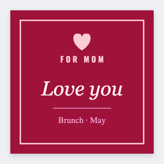 Mother's Day sample from the free label maker