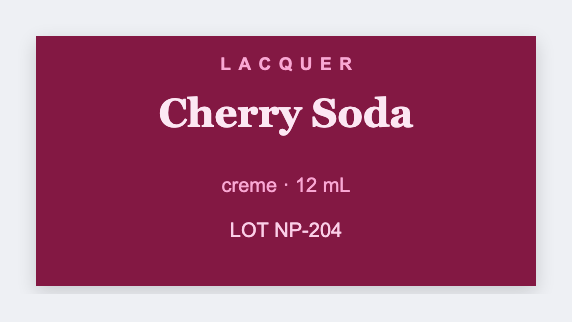 Nail polish sample from the free label maker