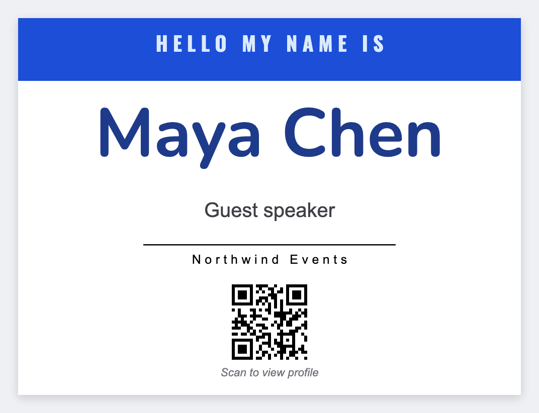 Name badge label
