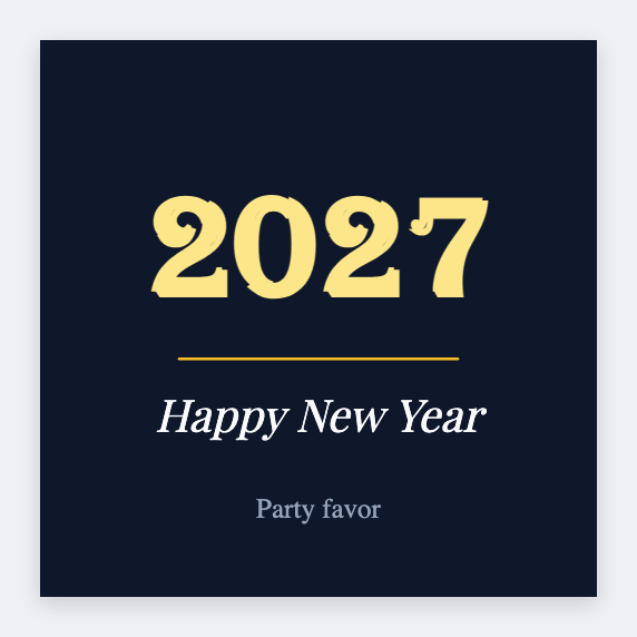 New Year sample from the free label maker