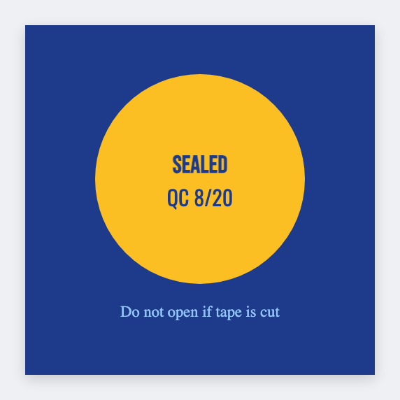 Package seal sample from the free label maker