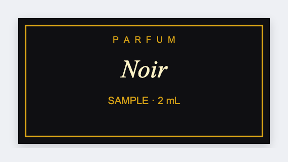 Perfume sample sample from the free label maker