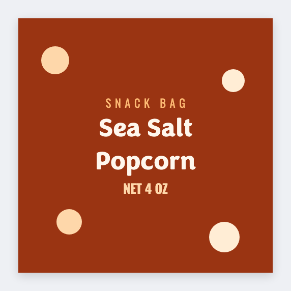 Popcorn sample from the free label maker