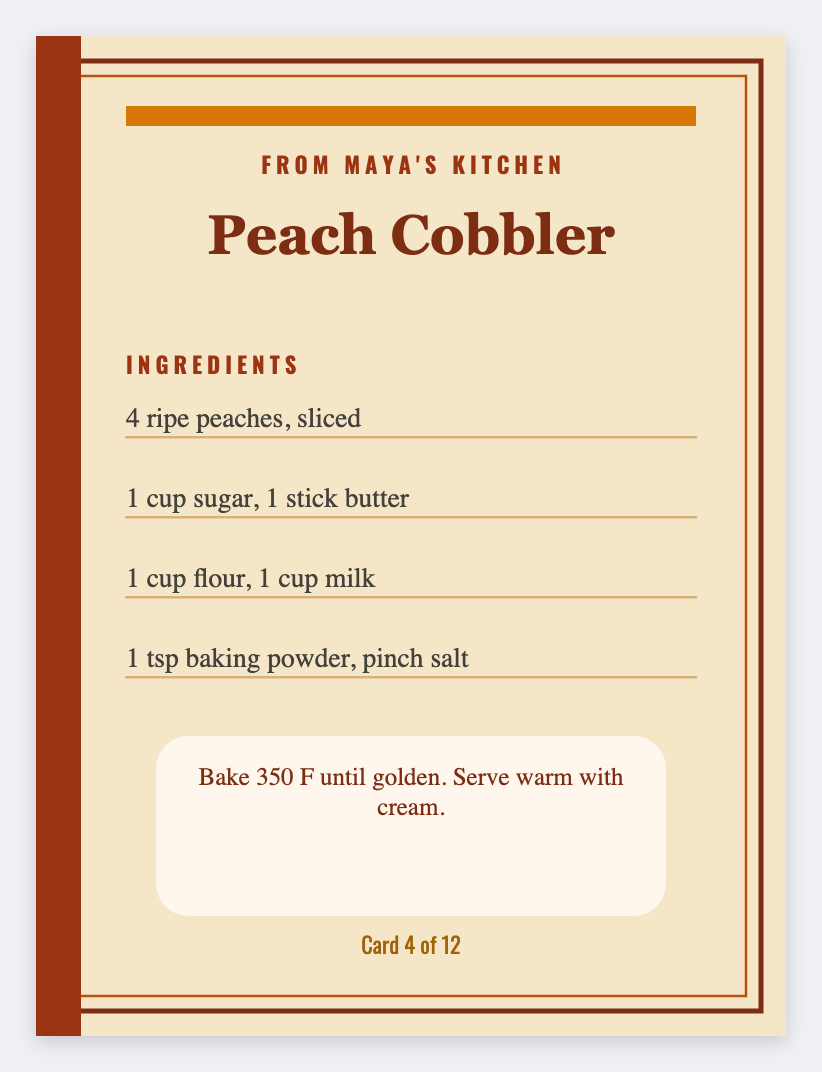 Recipe card label