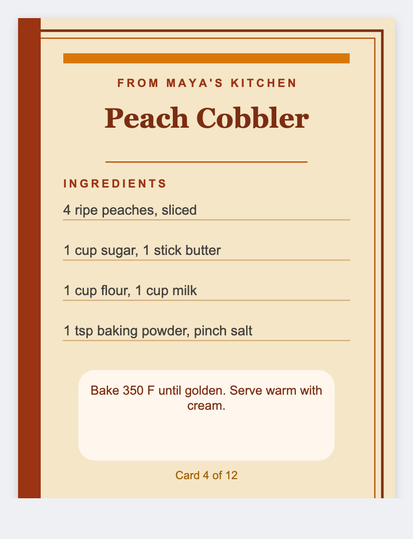 recipe card sample from the free label maker