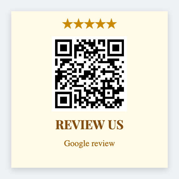 Review QR sample from the free label maker