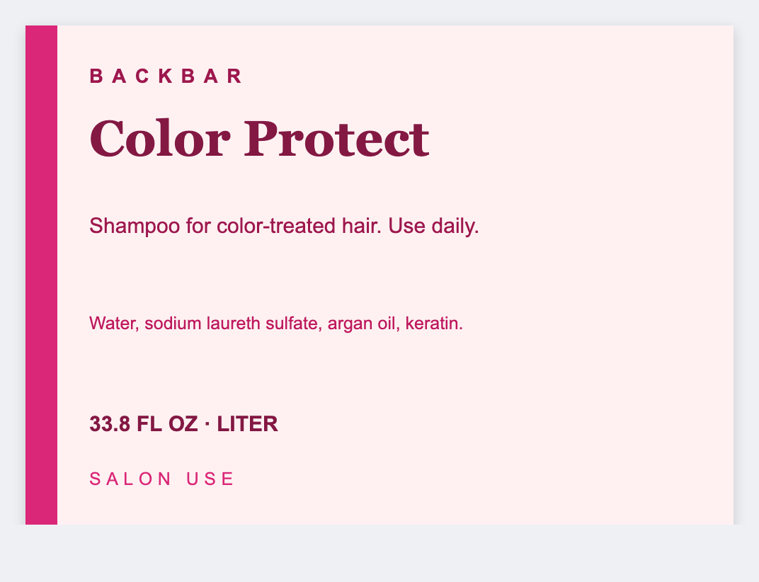 Salon bottle sample from the free label maker