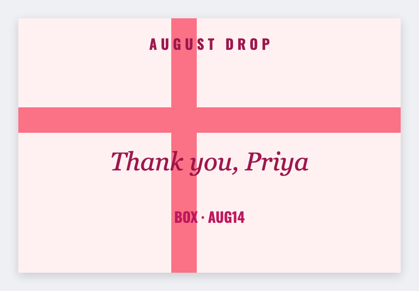 Subscription box sample from the free label maker