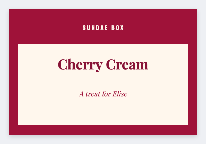 Sundae box label