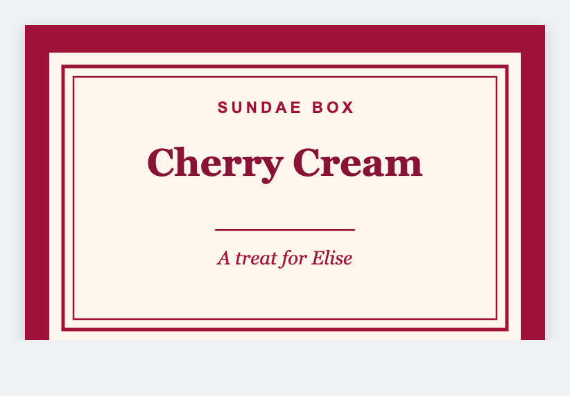 sundae box sample from the free label maker