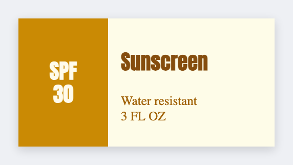 Sunscreen sample from the free label maker