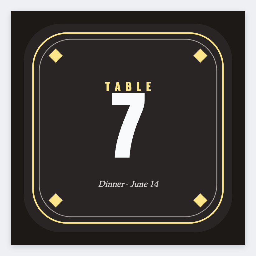 Table number label