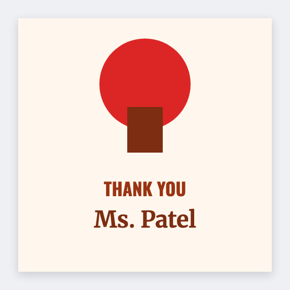 Teacher thanks label