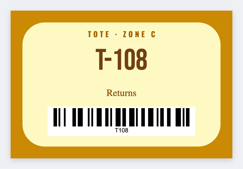 Tote label sample from the free label maker