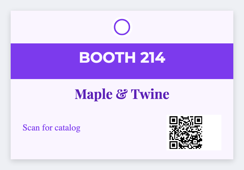 Trade show sample from the free label maker
