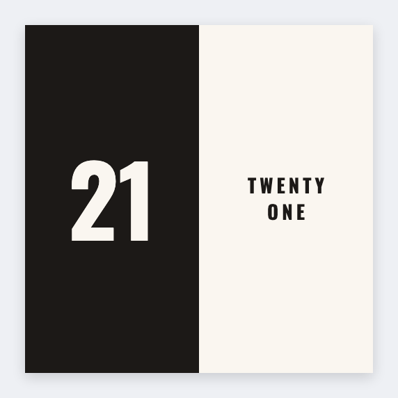 Twenty-one birthday topper